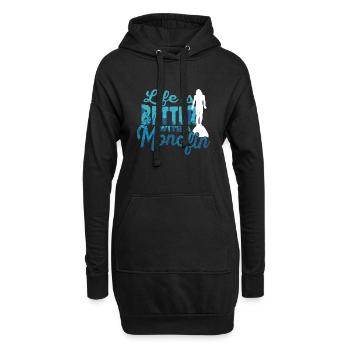 Life is better with a Monofin Apnoe Taucher - Hoodie-Kleid - Schwarz - Vorne