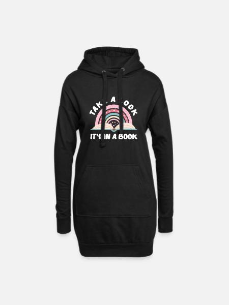 Bücher Buch Lesen Lesewurm Bücherwurm Bookaholic - Hoodie-Kleid - Schwarz