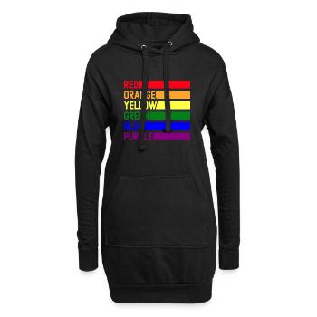 LGBTQ Rainbow Pride Gay Lesbienne LGBT Fier - Sweat-shirt à capuche long Femme - noir - Devant