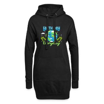 Earthday Party Umgebung Jubiläum Dekoration - Hoodie-Kleid - Schwarz - Vorne