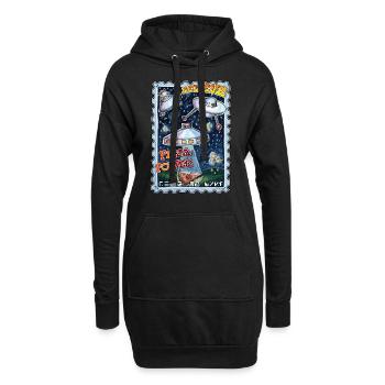 Message extraterrestre - Sweat-shirt à capuche long Femme - noir - Devant