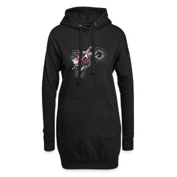 Motocross / Enduro / Freestyle mx / Dirtbike retro - Hoodie-Kleid - Schwarz - Vorne