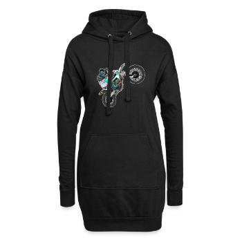 Motocross / Enduro / Freestyle mx / Dirtbike retro - Hoodie-Kleid - Schwarz - Vorne