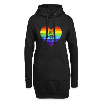 Kostenlose Mama-Umarmungen Shirt Kostenlose Mama-Umarmungen Stolz LGBTQIA - Hoodie-Kleid - Schwarz - Vorne