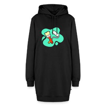 Pinsel und Farbrolle Design für Maler und - Hoodie-Kleid - Schwarz - Vorne