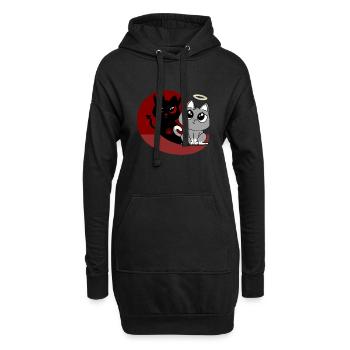 Was? Ich War's Nicht - Teufel Engel Böse Katze - Hoodie-Kleid - Schwarz - Vorne