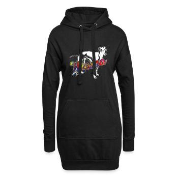 Whippet Whippet Mama - Hoodie Dress - black - Front