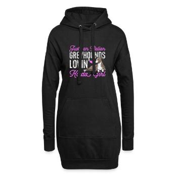Italienischer Windspiel Windhund Hunde - Hoodie-Kleid - Schwarz - Vorne