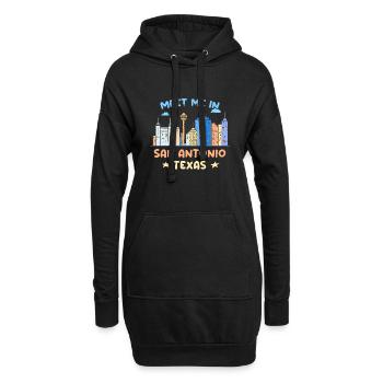 Retrouvez-moi à San Antonio Design for Proud - Sweat-shirt à capuche long Femme - noir - Devant