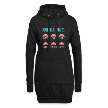 Poisson blob - Sweat-shirt à capuche long Femme - noir - Devant