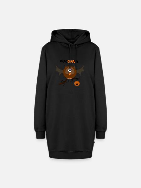 Drac owl a - Hoodie-Kleid - Schwarz