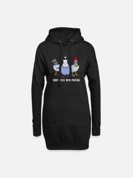 Cool Don't Mess Pigeons -suunnittelu kyyhkysfaneille - Hupparimekko - musta