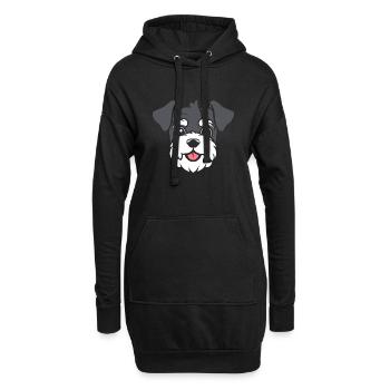 Schnauzer - Hoodie-Kleid - Schwarz - Vorne