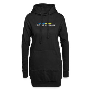 Combattez comme les Ukrainiens - Sweat-shirt à capuche long Femme - noir - Devant