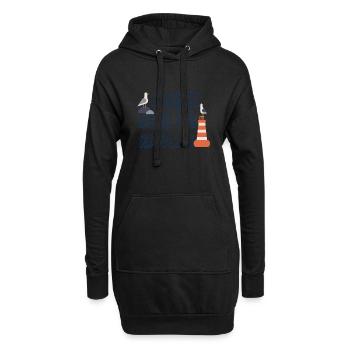 Zuhause ist, wo die Möwe ist - Hoodie-Kleid - Schwarz - Vorne