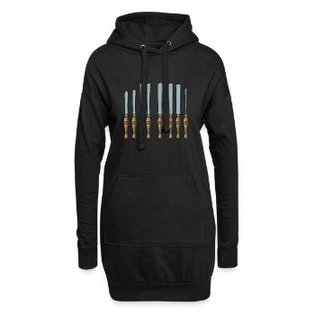 Tour à bois tournante - Sweat-shirt à capuche long Femme - noir - Devant