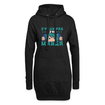 J'Ai Manga - Sweat-shirt à capuche long Femme - noir - Devant
