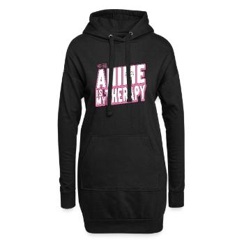 Anime Is My Therapy Japanese Anime Manga Otaku - Hoodie-Kleid - Schwarz - Vorne