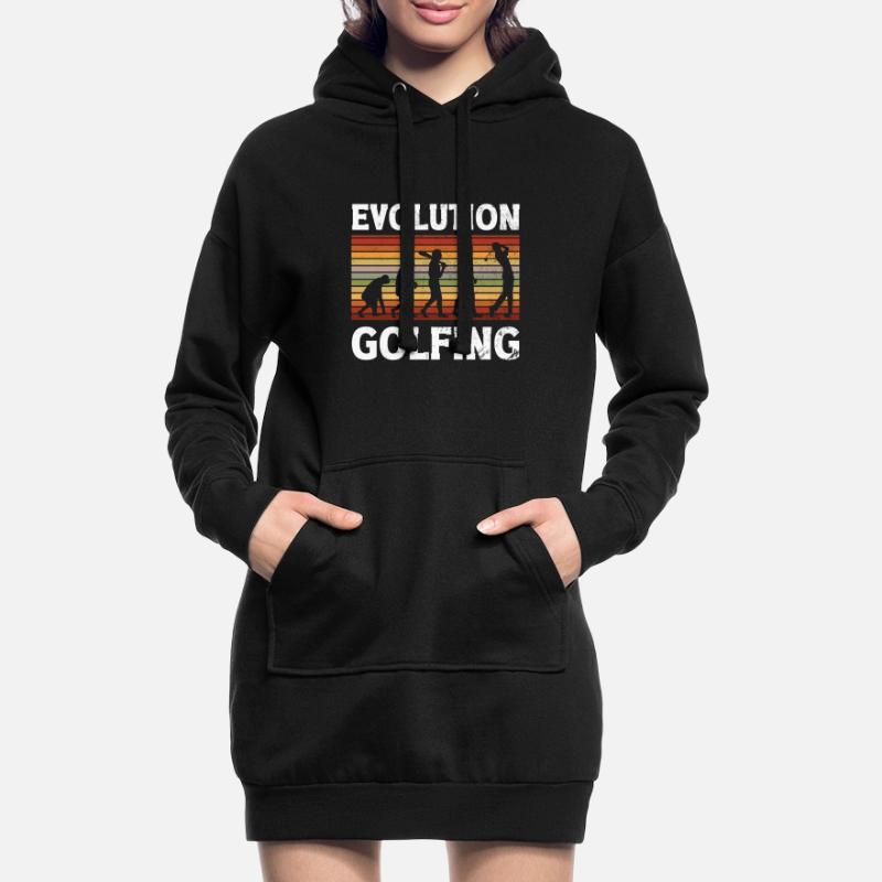 Golf Evolution From Monkey To Men Golfing Hoodie Dress