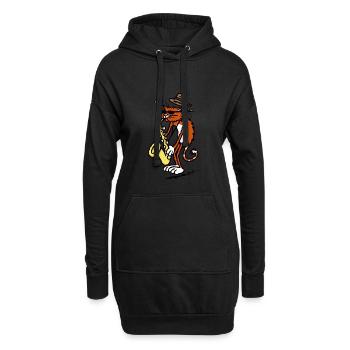 Chat joue saxophone musique bande cadeau de chats - Sweat-shirt à capuche long Femme - noir - Devant