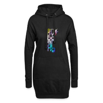 Snowboard, board, ski, vendange, homme, femme - Sweat-shirt à capuche long Femme - noir - Devant