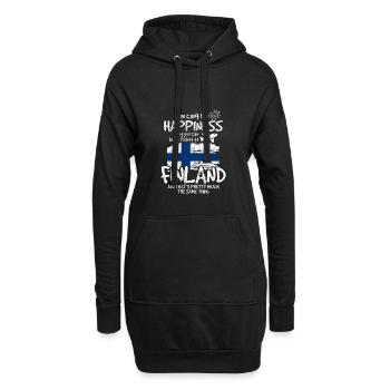Finlande - Sweat-shirt à capuche long Femme - noir - Devant