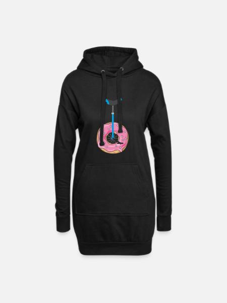 Donut Einrad - Hoodie-Kleid - Schwarz