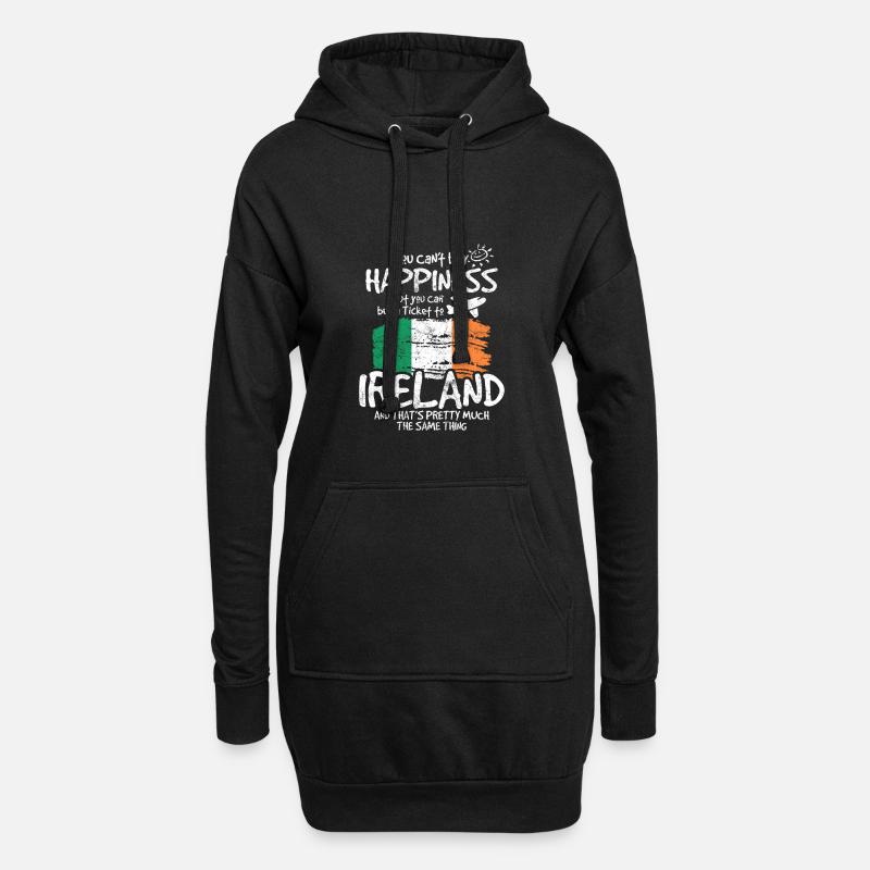 Irland - Hoodie-Kleid - Schwarz