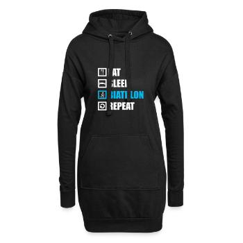 Biathlon - Hoodie-Kleid - Schwarz - Vorne