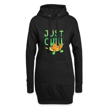 Snarling Orange Comic Joint Pothead Herbe Refroidissement - Sweat-shirt à capuche long Femme - noir - Devant