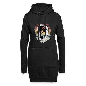 Klettern Karabiner Vintage Bouldern - Hoodie-Kleid - Schwarz - Vorne