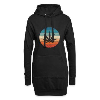 Cannabis Cannabis Cannabis Leaf THC CBD Retro Gift - Hoodie Dress - black - Front