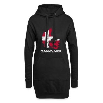 Danemark Carte du drapeau danois - Sweat-shirt à capuche long Femme - noir - Devant