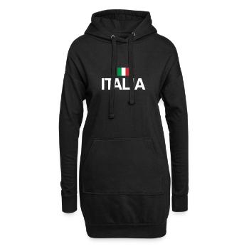 Italia | Italie, drapeau italien, italien - Sweat-shirt à capuche long Femme - noir - Devant