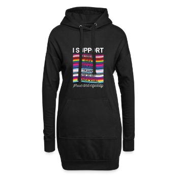 lgbt - Hoodie-Kleid - Schwarz - Vorne