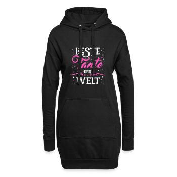 Beste Tante der Welt - Hoodie-Kleid - Schwarz - Vorne