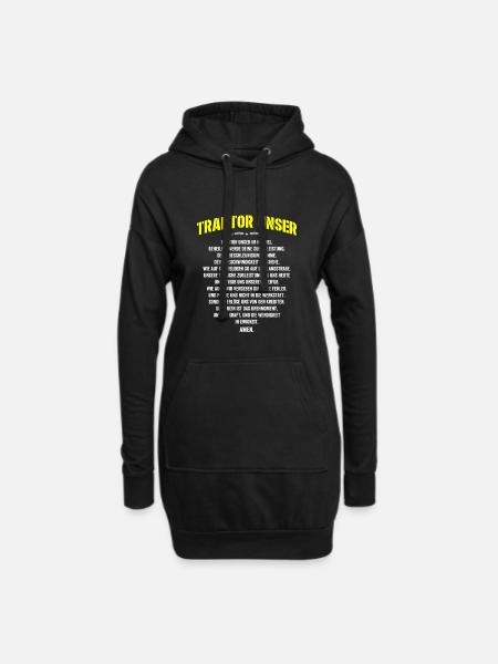 Traktor Unser T Shirt Bauer Landwirt Spruch - Hoodie-Kleid - Schwarz