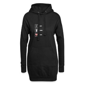 eat drink love Worms - Hoodie-Kleid - Schwarz - Vorne