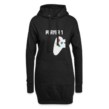Gamer Vater Sohn Partnerlook Player 1 Player 2 - Hoodie-Kleid - Schwarz - Vorne