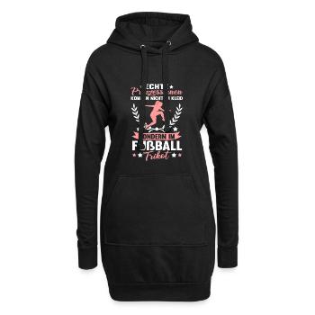 Fußball Frauen Mädchen Prinzessin Spruch Geschenk - Hoodie-Kleid - Schwarz - Vorne