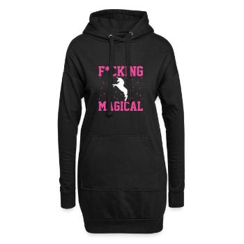 Lustig Einhorn Unicorn Dame Mädchen Frau Geschenk - Hoodie-Kleid - Schwarz - Vorne