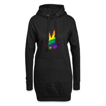 Pride CSD Parade LGBT Love Homo Gay Lesbian - Hoodie-Kleid - Schwarz - Vorne