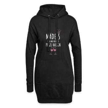 Mädels Egal Was Passiert Pegel Halten Frauen - Hoodie-Kleid - Schwarz - Vorne
