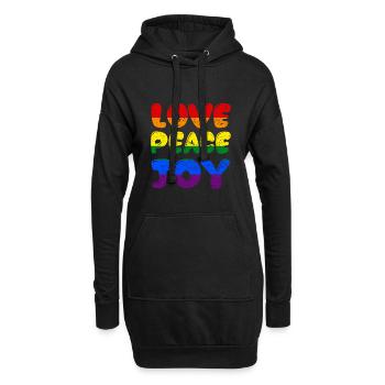 LGBT - Hoodie-Kleid - Schwarz - Vorne