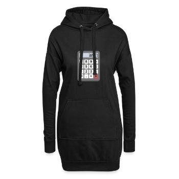 Lesbe Taschenrechner Schule Mathe Schüler Lehrer - Hoodie-Kleid - Schwarz - Vorne