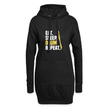 Eat Sleep Drum Repeat drum kit drummer - Hoodie Dress - black - Front