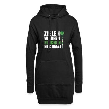 Zielen Werfen Fluchen Nochmal Darts Team Design - Hoodie-Kleid - Schwarz - Vorne