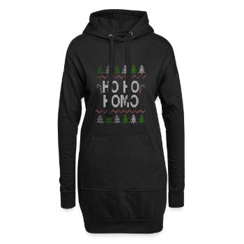 Ho Ho Ho Homo Gay LGBT Gay Noël laid - Sweat-shirt à capuche long Femme - noir - Devant