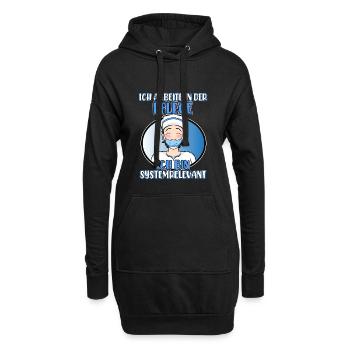 Ich Arbeite In Der Pflege Pfleger Systemrelevant - Hoodie-Kleid - Schwarz - Vorne