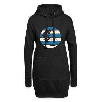 Grèce Pavillon Retro Hellas Athènes Crète Crète Kos - Sweat-shirt à capuche long Femme - noir - Devant